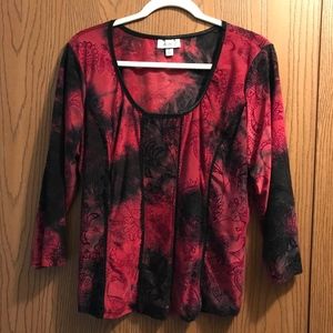 Dressbarn Red and Black Top